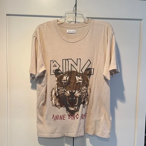 Anine Bing Kids Beige Tiger Tee - Picture 1 of 3